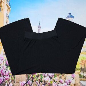 Igor Fynn Black Wide Leg Super High Rise Textured Stretchy Pants Size Small